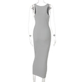 Women Dresses Sexy Dress Summer Sexy U Collar Sleeveless Slim Fit Skirt