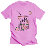 New Kawaii Peach Juice Japanese Casual Harajuku Shirt Pink