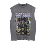 Men Vest Vintage Punk & Rock round Neck Sleeveless Vest