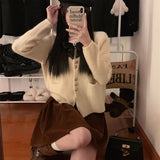 Women Knitted Cardigan Spring and Autumn Bow Sweater Coat