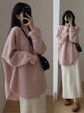 Women Knitted Pullover Autumn and Winter round Neck Mid-Length Knitwear Top