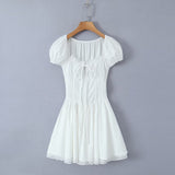 Women Dresses Summer Dress Puff Sleeve Skirt (Xds0414)