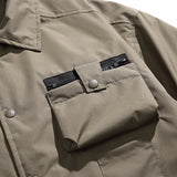 Unisex Winter Cotton Coat Three-Dimensional Pocket Decoration Lapel Cotton-Padded Coat Retro Workwear Shirt Cotton-Padded Jacket