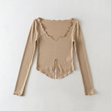 Women Sweater Knitwear V-neck Thin Bottoming Shirt Fall Sexy Long Sleeve T-shirt