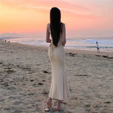 Women Dresses Bow Summer Bra Top Long Skirt Hip Skirt Sexy