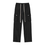 Men Sweatpants Cargo Pocket Straight Casual Pants Loose Front Pants