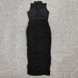 Women's Evening Dress Summer Sexy Mesh round Neck Sheath Dress