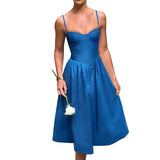 Women Dresses Summer Slim Fit Suspender Dress Sexy Long Dress