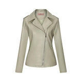 Red Leather Jacket Fall Winter Coat Women Lapel PU Leather Jacket Leather Coat Women