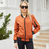 Women's Trench Coat Spring and Autumn Thin Flight Jacket Women's Casual Long Sleeve Coat Women's Loose Lapel Baseball Uniform