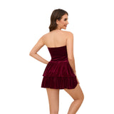 Women Dress Velvet Party Sexy Skirt