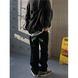 Men Jeans Spring and Autumn Straight Loose-Fitting Wide-Leg Trousers