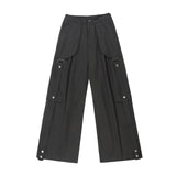 Women Pants Cargo Pants Multi-Pocket Drooping Wide-Leg Pants Straight Casual Trousers