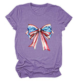 Bow, Summer Short Sleeve Women's Fashion T-Shirt