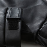 Unisex Winter Cotton Coat Three-Dimensional Pocket Decoration down Jacket Vintage PU Leather down Jacket