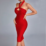 Women Evening Dress Sexy off Shoulder Slim-Fit Evening Dress Bandage One-Piece Dress