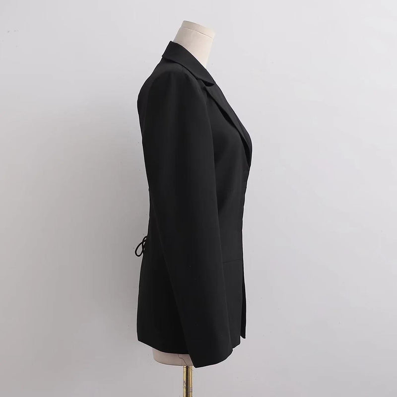 Women Suits Loose Solid Color Suit Backless Jacket