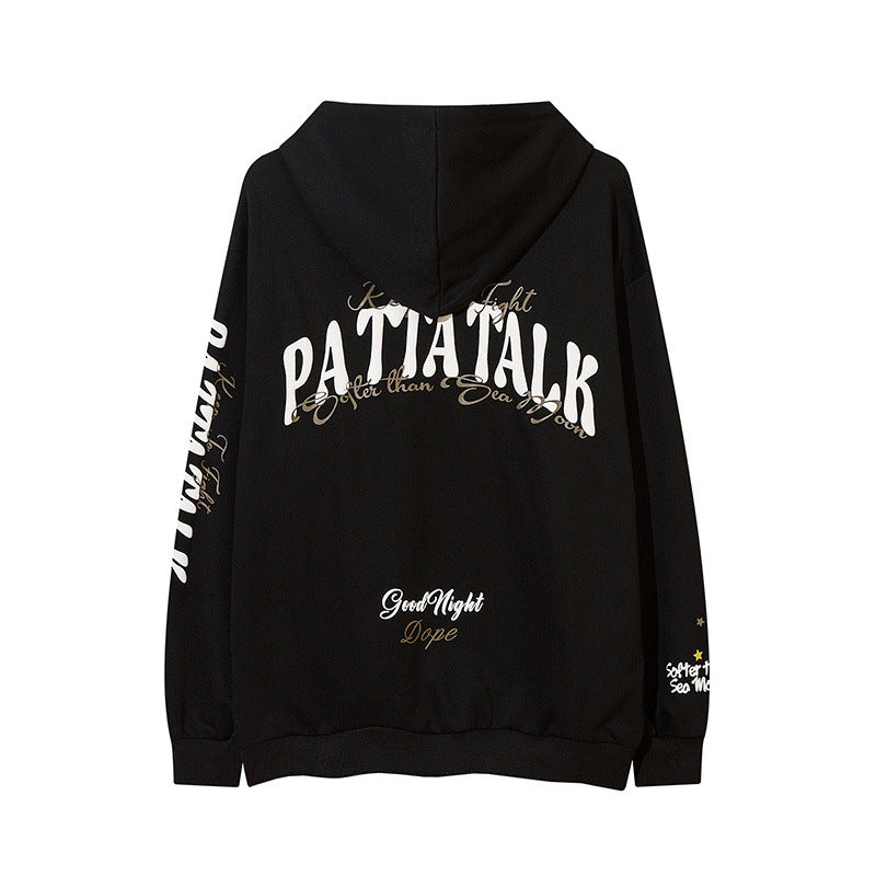 Men Hoodie Loose Pullover Couple Zipper Cardigan Outerwear Men