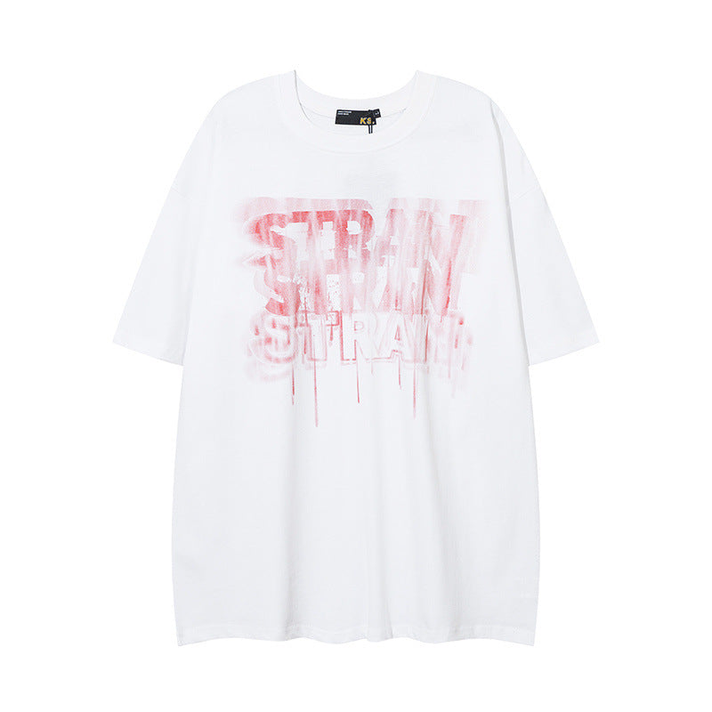 Men T Shirt Letter Graffiti Short Sleeve T-shirt