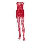 Women Co-Ord Set Fishnet Stockings Sexy Two Pieces Suit Hollow Sexy Suit