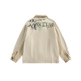 Unisex Jacket Vintage Spring and Autumn Coat Loose Embroidered Jacket