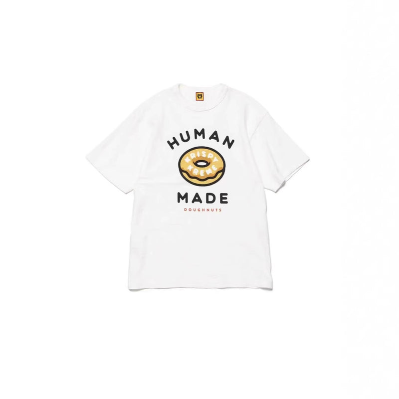 Men T-shirts Donut Print Crew Neck Short Sleeve Loose Casual T-Shirt