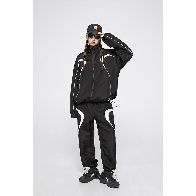 Unisex Jacket Vintage Stand Collar Jacket for Men and Women Couple Casual Loose Jacket