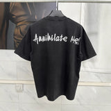 Men T-shirts Vintage Saint Michael Print Vintage Washed Old Short Sleeves