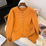 Women Knitted Cardigan Autumn Winter Red Chanel Coat Women's Knitwear Loose Cardigan