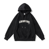 Unisex Winter Cotton Coat Winter Letter Printed Warm Top Hooded Sweater