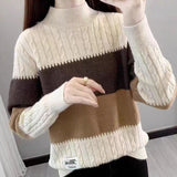 Women Knitted Pullover Autumn and Winter Turtleneck Sweater Leisure Pullover Knitwear