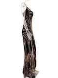 Women's Evening Gown Evening Dress Sexy Strap Vintage Sequins Dress