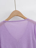 Women Sweater Knitwear Summer Fork Sun Protection Knit Cardigan V-neck Top