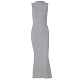 Women Dresses Summer Slim round Neck Dress