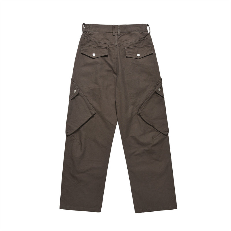 Men Sweatpants Pocket Design Tooling Straight-Leg Trousers Casual Pants
