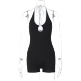 Women Jumpsuit Summer Sexy Backless Lace up Jumpsuit (Hawthaw0412)