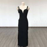 Women's Evening Dress Hollow-out Camisole Split Sling Formal Dress Bandage One-Piece Dress