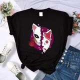 2024Demon Slayer Mask Anime Prints T-Shirt