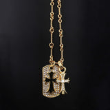 Chrome Hearts Necklace Men's and Women's Cross Necklace Full of Diamonds