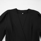 Women Dress Black V-neck Dress