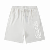 Men Shorts Vintage Letter Print Casual Shorts Loose Cropped Pants