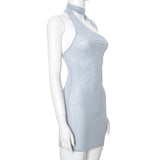 Women Dresses Spring Sleeveless Backless Sheath Dress (Bla0420)
