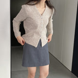 Women Cardigan Sweater Spring Cardigan Coat V-neck Buttons Sweater Coat Y948