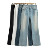 Women Pants Summer Horn Mopping Denim Trousers