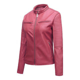 Red Leather Jacket Casual Leather Clothing Coat