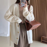 Women Knitwear Fall/Winter V-neck Sweater Coat Loose Knitted Cardigan