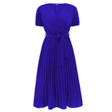 Women Date Dress Summer Puff Sleeve Dress V-neck Dress