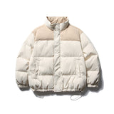 Unisex Winter Cotton Coat Winter Stand-up Collar down Jacket Retro Loose down Jacket