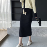 Women Knitted Skirt Split Skirt Autumn and Winter Sheath Dress