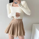 Women Sweater Knitwear off-Shoulder Pullover Slim Bottoming Shirt